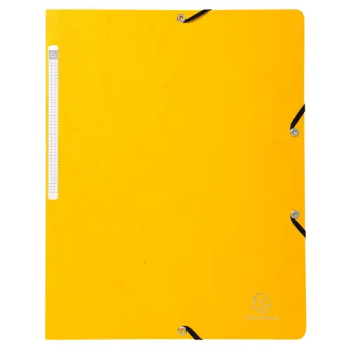 Chemise &agrave; &eacute;lastique sans rabat carte lustr&eacute;e 355gm&sup2; - A4 - Jaune - Exacompta 