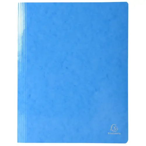 Chemise à lamelle carte lustrée pelliculée 355gm² Iderama - A4 - Bleu clair - EXACOMPTA