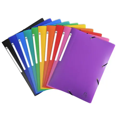 Chemise à élastiques 3 rabats PP OPAK - A4 - Couleurs assorties - EXACOMPTA