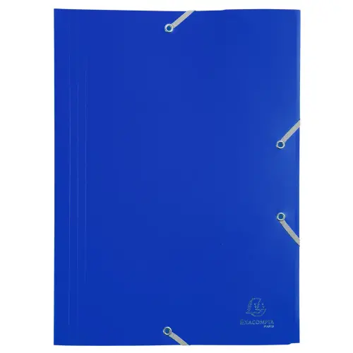 Chemise à élastique 3 rabats Polypropylène 4/10e Opaque Eco - A4 - Bleu - EXACOMPTA