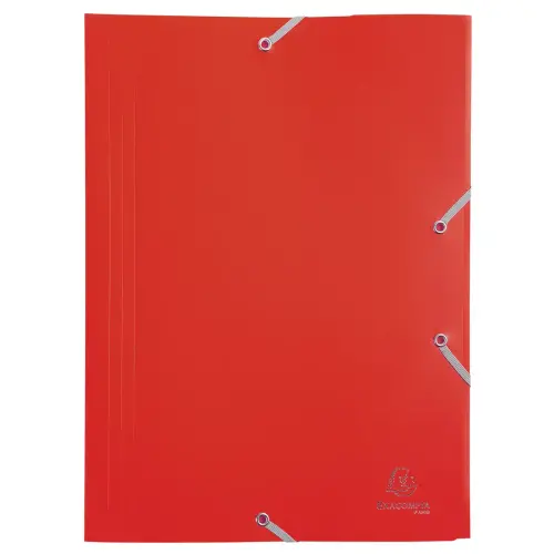 Chemise à élastique 3 rabats Polypropylène 4/10e Opaque Eco - A4 - Rouge - EXACOMPTA