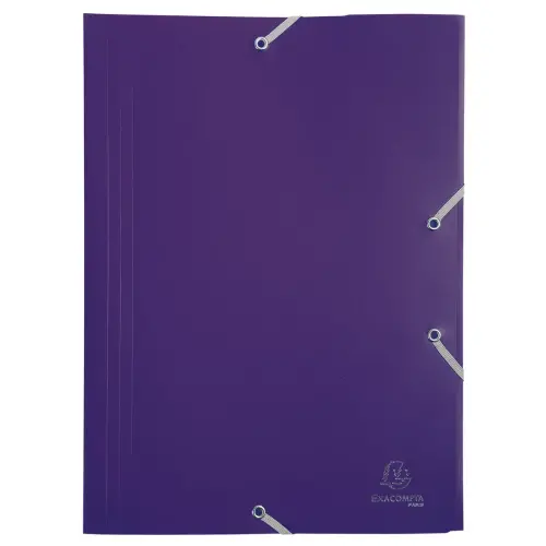 Chemise à élastique 3 rabats Polypropylène 4/10e Opaque Eco - A4 - Violet - EXACOMPTA