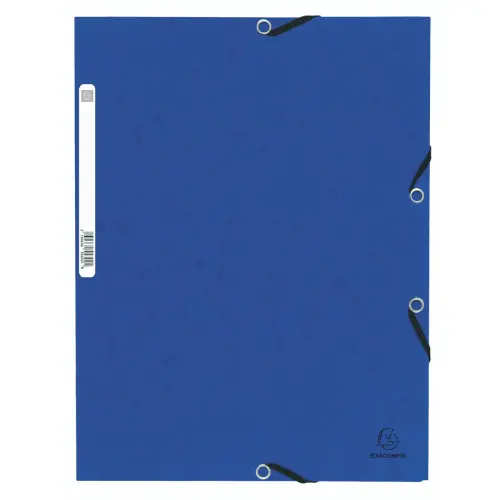 Chemise &agrave; &eacute;lastique 3 rabats carte lustr&eacute;e 355gm&sup2; - A4 - Bleu - EXACOMPTA 
