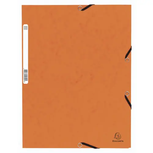 Chemise &agrave; &eacute;lastique 3 rabats carte lustr&eacute;e 355gm&sup2; - A4 - Orange - EXACOMPTA 