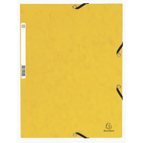 Chemise &agrave; &eacute;lastique 3 rabats carte lustr&eacute;e 355gm&sup2; - A4 - Jaune - EXACOMPTA 