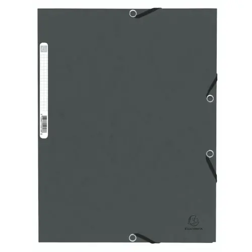 Chemise &agrave; &eacute;lastique 3 rabats carte lustr&eacute;e 355gm&sup2; - A4 - Gris - EXACOMPTA 