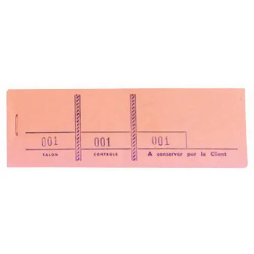 Bloc passe-partout 100 feuillets numérotés de 3 volets - Format 4,8x15 cm - Rose - EXACOMPTA