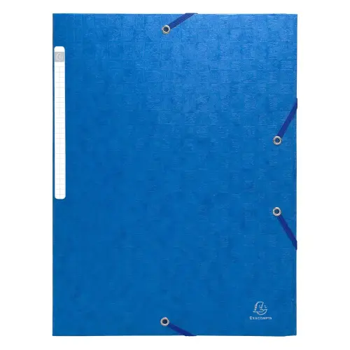 Chemise 3 rabats à élastiques Maxi Capacity carte lustrée 600g/m2 Scotten ®- A4 - Bleu - EXACOMPTA