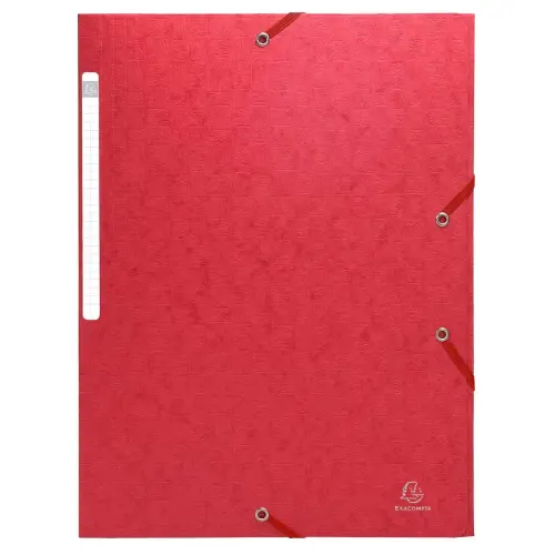 Chemise 3 rabats à élastiques Maxi Capacity carte lustrée 600g/m2 Scotten ®- A4 - Rouge - EXACOMPTA