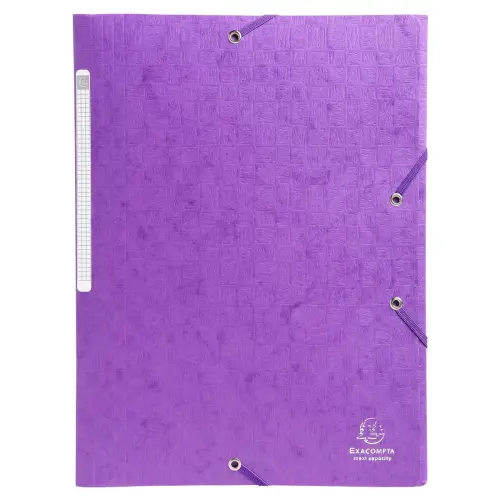 Chemise 3 rabats à élastiques Maxi Capacity carte lustrée 600g/m2 Scotten ®- A4 - Violet - EXACOMPTA