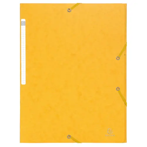 Chemise 3 rabats &agrave; &eacute;lastiques Maxi Capacity carte lustr&eacute;e 600g/m2 Scotten &reg;- A4 - Jaune - EXACOMPTA 