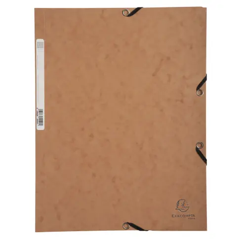 Chemise 3 rabats &agrave; &eacute;lastiques carte lustr&eacute;e 400g/m2 - A4 - Tabac - EXACOMPTA 