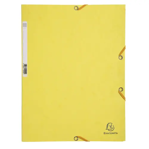 Chemise 3 rabats à élastiques carte lustrée 400g/m2 - A4 - Jaune citron - EXACOMPTA