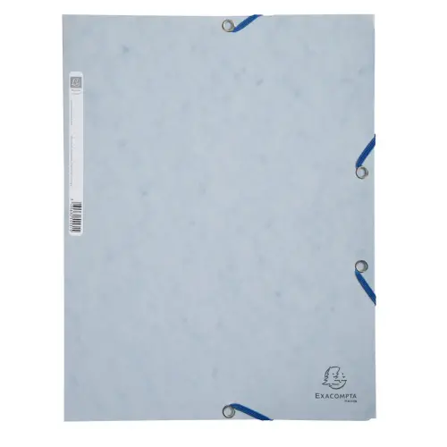 Chemise 3 rabats à élastiques carte lustrée 400g/m2 - A4 - Gris tourterelle - EXACOMPTA