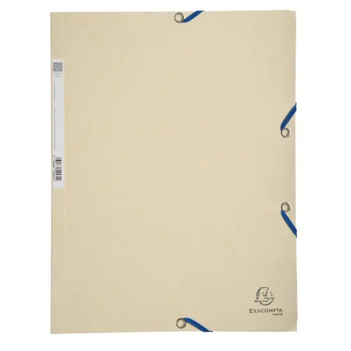 Chemise 3 rabats à élastiques carte lustrée 400g/m2 - A4 - Ivoire - EXACOMPTA