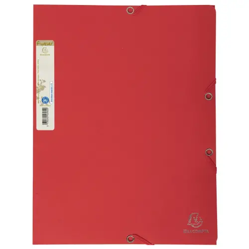 Chemise 3 rabats à élastique carte recyclée 380g/m2 Forever - A4 - Rouge - EXACOMPTA