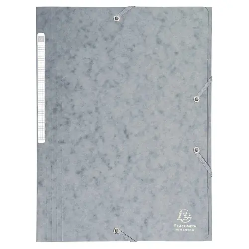 Chemise à élastiques Maxi capacity carte lustrée 425gm² - A4 - Gris - EXACOMPTA