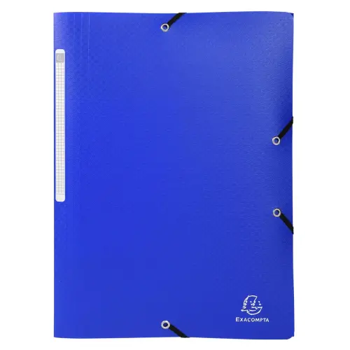 Chemise &agrave; &eacute;lastiques 3 rabats PP OPAK - A4 - Bleu fonc&eacute; - EXACOMPTA 