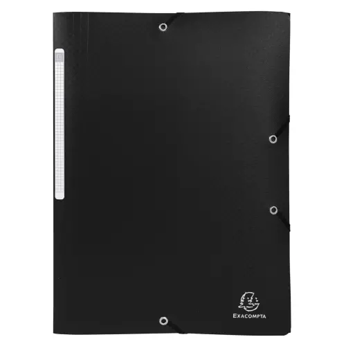 Chemise à élastiques 3 rabats PP OPAK - A4 - Noir - EXACOMPTA