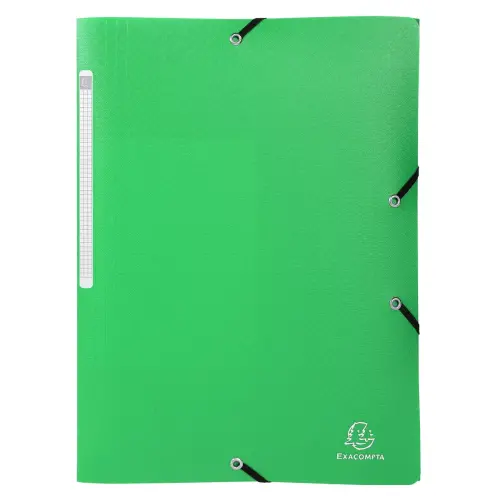 Chemise à élastiques 3 rabats PP OPAK - A4 - Vert clair - EXACOMPTA
