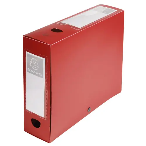 Boite de classement à pression Dos 80mm polypropylène 7/10e Opaque - A4 - Rouge - EXACOMPTA