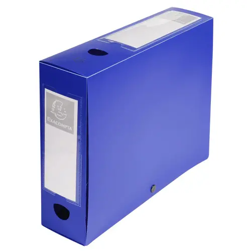 Boite de classement &agrave; pression Dos 80mm polypropyl&egrave;ne 7/10e Opaque - A4 - Bleu - EXACOMPTA 