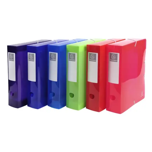 Boite de classement en polyproppylène dos 80mm Iderama PP - A4 - Couleurs assorties - EXACOMPTA