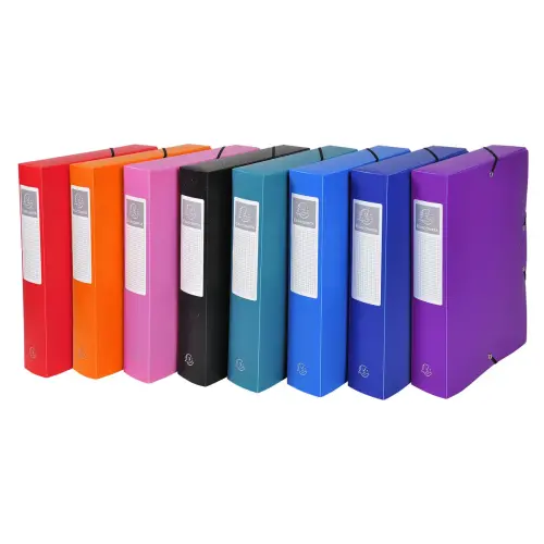 Boite de Classement Exabox Dos 60mm polypropylène 7/10e OPAK - A4 - Couleurs assorties - EXACOMPTA
