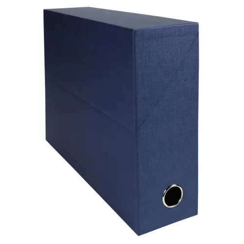 Boite transfert Dos 90mm papier toilé - Bleu foncé - EXACOMPTA