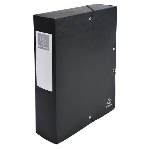 Boite de classement Exabox Dos 80mm Carte lustrée - A4 - Noir - EXACOMPTA