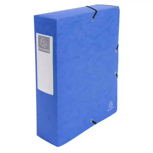 Boite de classement Exabox Dos 80mm Carte lustrée - A4 - Bleu - EXACOMPTA