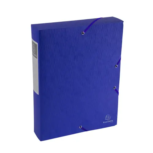 Boite de classement Exabox Dos 60mm Carte lustrée Scotten - A4 - Bleu - EXACOMPTA