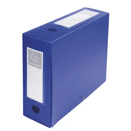 Boite de classement &agrave; pression Dos 100mm polypropyl&egrave;ne 7/10e Opaque - A4 - Bleu - EXACOMPTA 