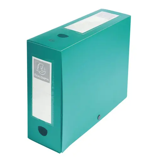 Boite de classement à pression Dos 100mm polypropylène 7/10e Opaque - A4 - Vert - EXACOMPTA
