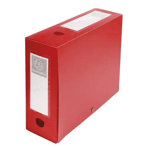 Boite de classement à pression Dos 100mm polypropylène 7/10e Opaque - A4 - Rouge - EXACOMPTA