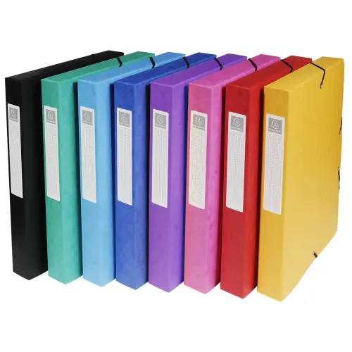 Boite de classement Exabox Dos 40mm Carte lustr&eacute;e - A4 - Couleurs assorties - EXACOMPTA 