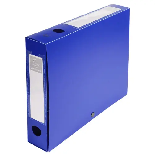 Boite de classement &agrave; pression Dos 60mm polypropyl&egrave;ne 7/10e Opaque - A4 - Bleu - EXACOMPTA 