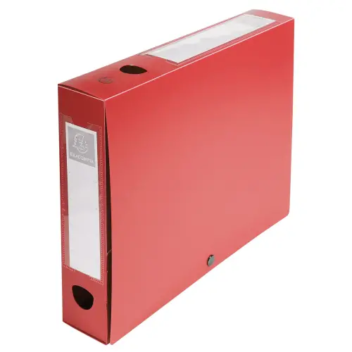 Boite de classement à pression Dos 60mm polypropylène 7/10e Opaque - A4 - Rouge - EXACOMPTA