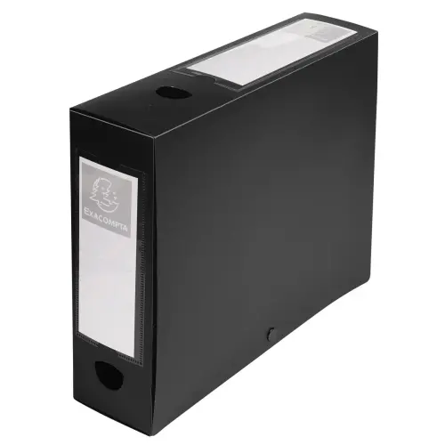 Boite de classement à pression Dos 80mm polypropylène 7/10e Opaque - A4 - Noir - EXACOMPTA