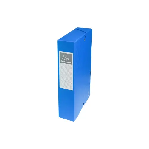 Boite de classement Exabox Dos 60mm Carte lustrée - A4 - Bleu - EXACOMPTA