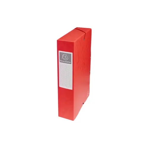 Boite de classement Exabox Dos 60mm Carte lustrée - A4 - Rouge - EXACOMPTA