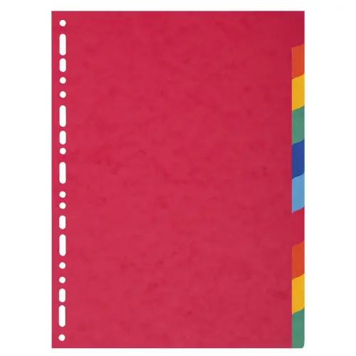 Intercalaires carte 220g 10 positions - A4 maxi - EXACOMPTA