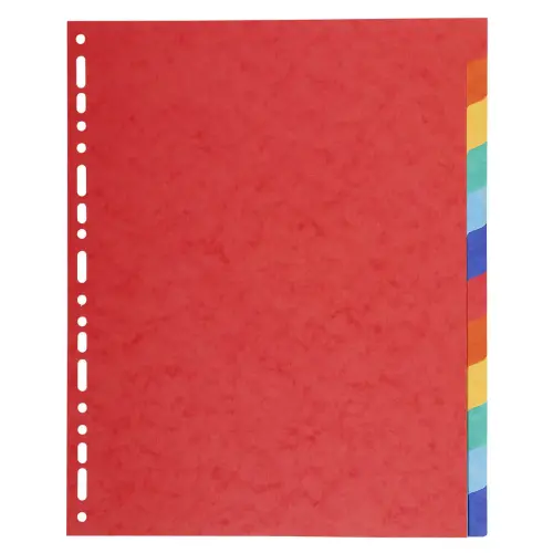 Intercalaires carte 220 g 12 positions - A4 maxi - Exacompta