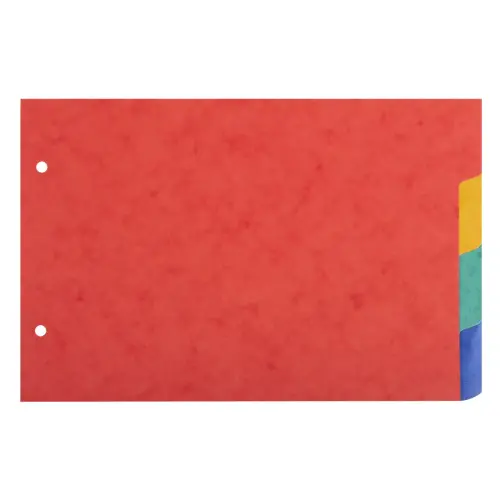 Intercalaires pour fiches bristol carte lustr&eacute;e 225 g/m2 4 positions - A5 148 x 210 mm - Exacompta 