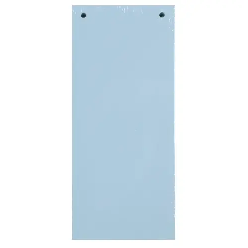 Paquet 100 fiches intercalaires horizontales unies perfor&eacute;es - 105x240mm - Bleu clair - EXACOMPTA 