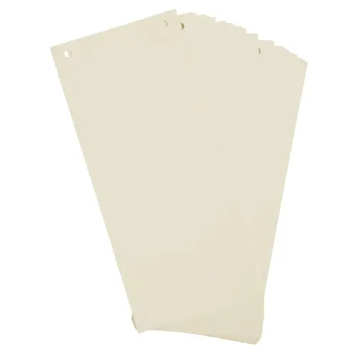Paquet 100 fiches intercalaires horizontales unies perforées - 105x240mm - Bulle - EXACOMPTA