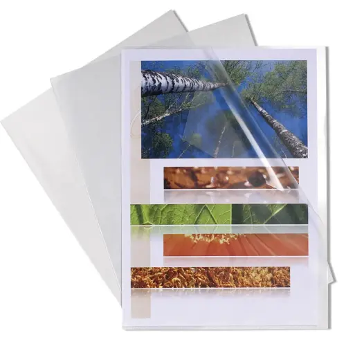 Sachet de 10 pochettes coin polypropyl&egrave;ne rigide haute r&eacute;sistance 20/100e - A3 vertical - Cristal - Exacompta 