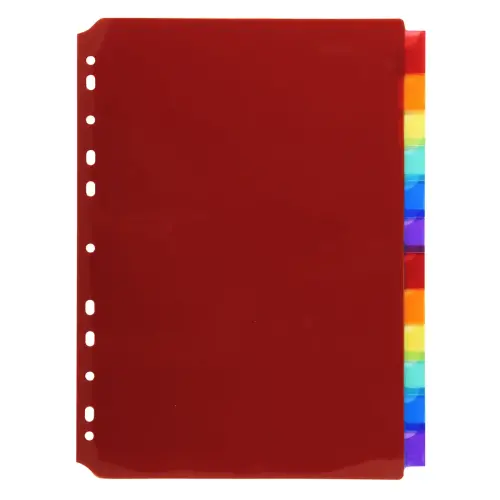 Intercalaires PP transparent couleurs avec porte étiquette A4 12 positions - EXACOMPTA