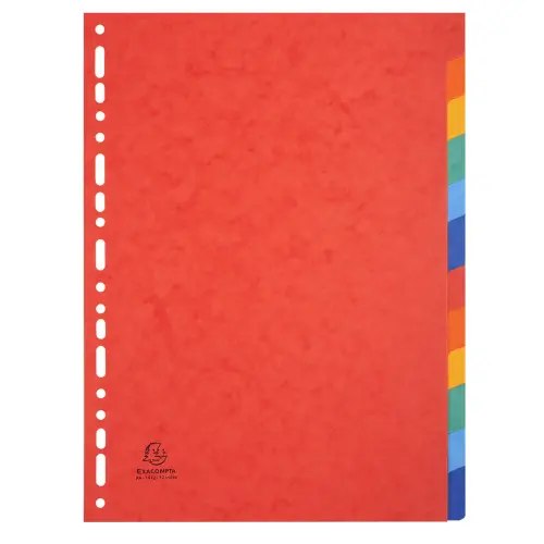 Intercalaires carte lustrée 225g 12 positions - A4 - EXACOMPTA