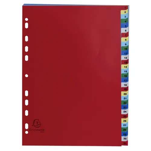 Intercalaires imprimés numériques PP couleurs 31 positions - A4 - EXACOMPTA